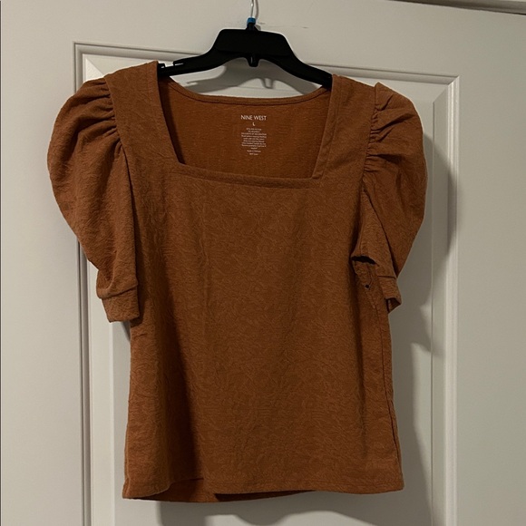 Nine West Women's Rust Puff Sleeve Blouse - Picture 1 of 3